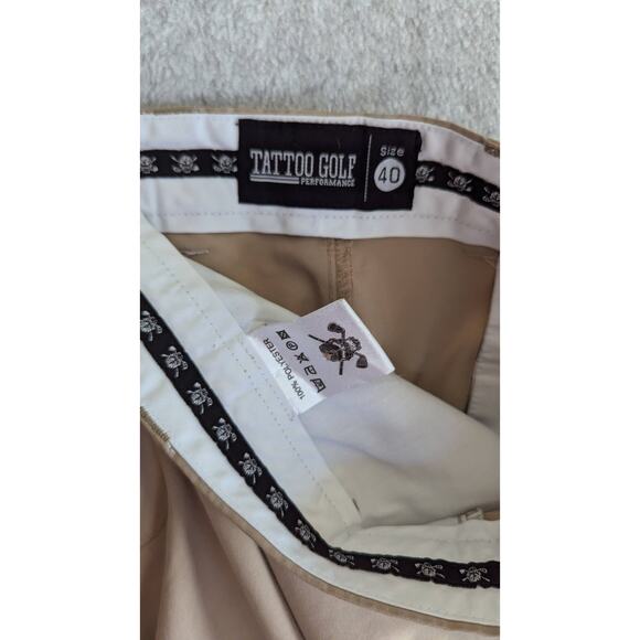 Tattoo Golf‎ Men Shorts Size 40 Performance Chino Preppy 10" Inseam Beige - Picture 5 of 9